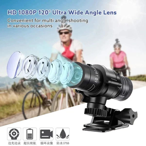 F9 Action Camera HD 1080P Bike Motorcycle Helmet Camcorder Outdoor Sport DV Video DVR Audio Recorder Dash Cam for Car Bicycle