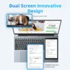 BYONE Dual Screen Laptop 15.6" + 7" Touch Screen Intel N100 16G RAM 512G 1T SSD 7 Color Keyboard Backlight Office Design Laptops