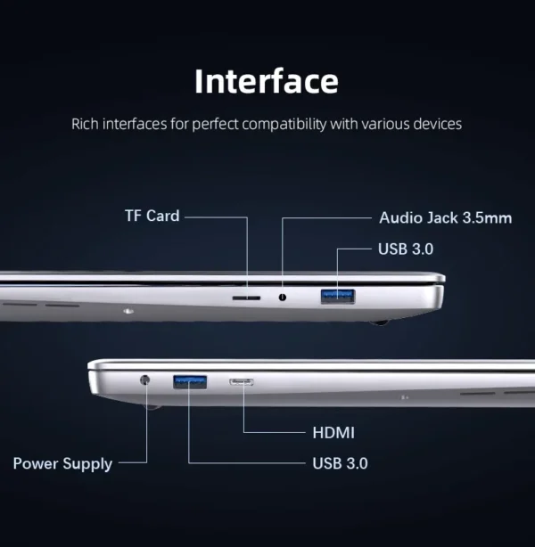 14.1" New Ultra Slim Laptop Computer Portable Windows 11 Intel Core i7-7500U 12GB RAM 1TB 2TB SSD Notebook Office Study Laptops