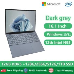 CARBAYTA Intel N95 Laptop 16 inch IPS Screen , 16GB RAM , Office Learning Computer Windows 10 11 Pro Gaming Notebook