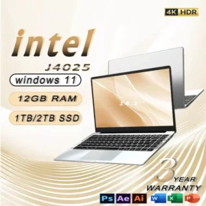 2025 Laptop Computer Windows 11 Notebook 14.1 Inch Intel Celeron J4025 12GB 512GB 1920*1080 Resolution Office Study PC computer