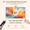 32" Portable TV screen 1080P Touch Screen Monitor on Wheels, Android OS 13 Built-in Battery, Detachable Camera HDMI,