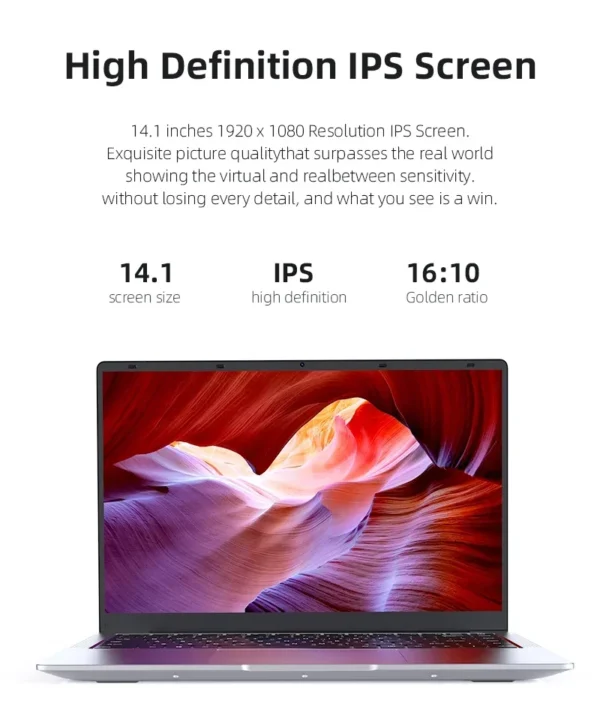 Laptop Computer Windows 11 Notebook 12GB RAM 128GB 256GB 1TB SSD 1920*1080 HD Lightweight Portable Office Study Laptops