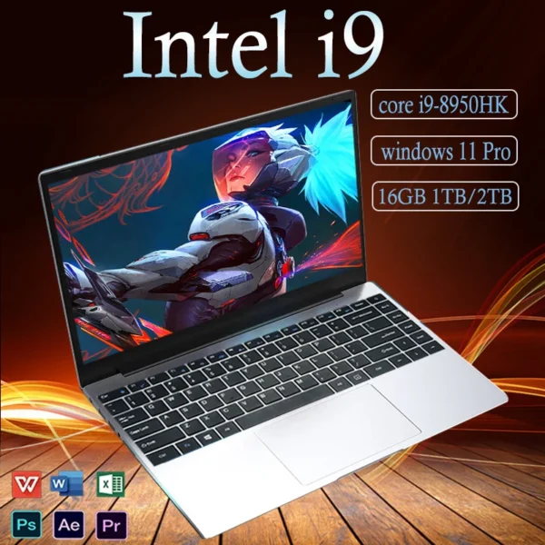 14.1'' Windows 11 Office Laptop Computer 16GB DDR4 1TB 2TB SSD Intel Core i9 8950HK Laptops Study Gaming Notebook PC Computer