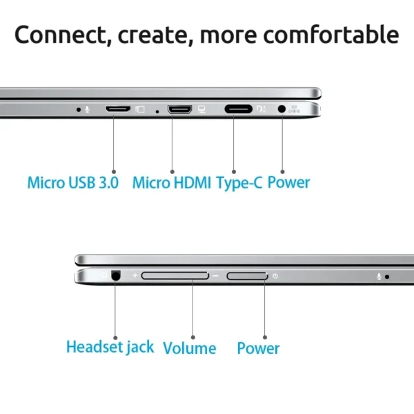 BMAX Y11 Plus 360° Laptop 11.6Inch Intel N5100 1920*1080 IPS TouchScreen Windows 11 8GB RAM 256GB 512GB 1TB SSD Notebook