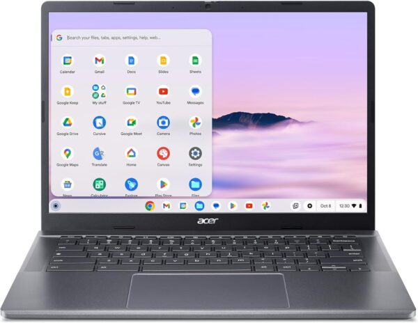 Acer Chromebook Plus 514 Laptop with Google AI – 14" WUXGA 1920 x 1200 IPS Touch Display | AMD Ryzen 3 7320C | 8GB LPDDR5X | 128GB eMMC | Wi-Fi 6E | FHD Camera | Chrome OS | CB514-3HT-R8RB