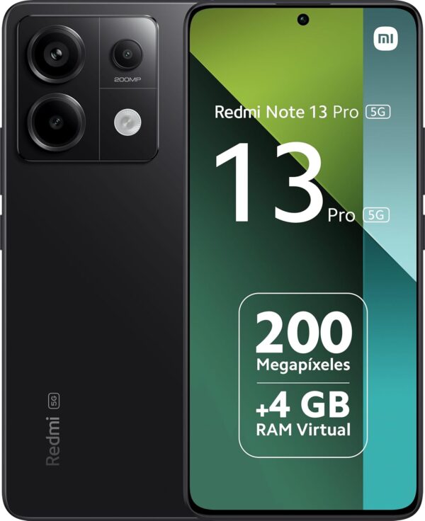 Xiaomi Redmi Note 13 Pro 5G + 4G lte (for tmobile Mint Tello & Global) (128gb + 8gb) 6.67 200mp Triple Unlocked (Midnight Black)