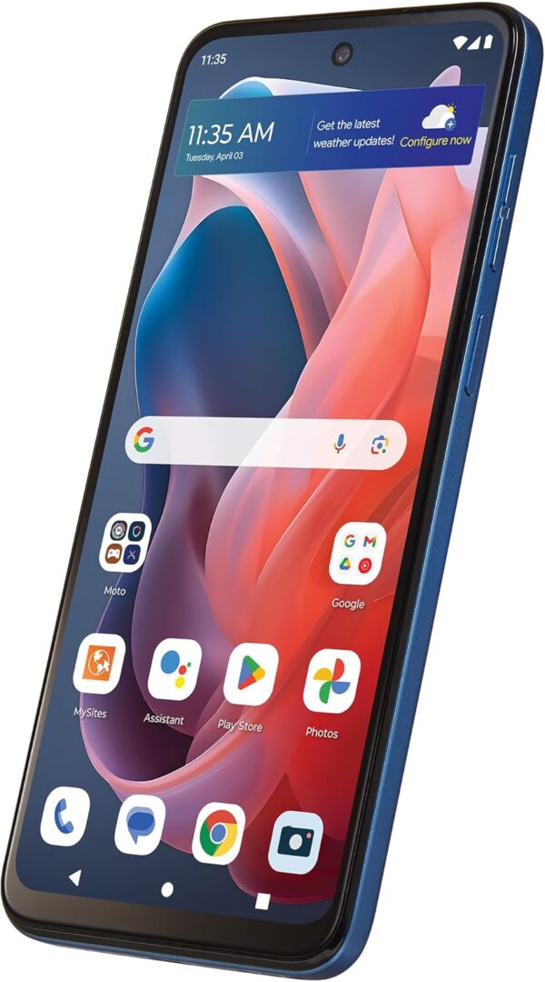 Tracfone | Motorola Moto g Play 2024 | Locked | 64GB | 5000mAh Battery | 50MP Quad Pixel Camera | 6.5-in. HD+ 90Hz Display | Sapphire Blue