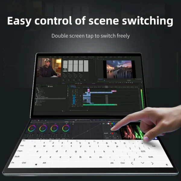 BYONE 13.5 Inch Dual Screen Touch Laptop 2.5k UHD 9000mAH DDR5 16GB RAM 512 GB 1TB 2TB SSD 180° Foldable Portable 2 in 1 Tablet