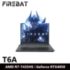 FIREBAT H6 16 Inch Geforce RTX 4050 AMD Ryzen7 7435HS DDR5 165Hz FHD Wifi6 BT5.1 16GB 512GB Gaming Gamer Notebook Laptop