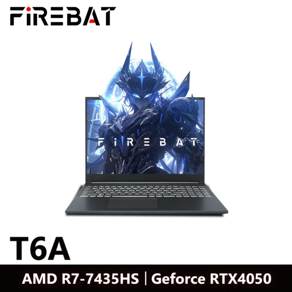 FIREBAT H6 16 Inch Geforce RTX 4050 AMD Ryzen7 7435HS DDR5 165Hz FHD Wifi6 BT5.1 16GB 512GB Gaming Gamer Notebook Laptop