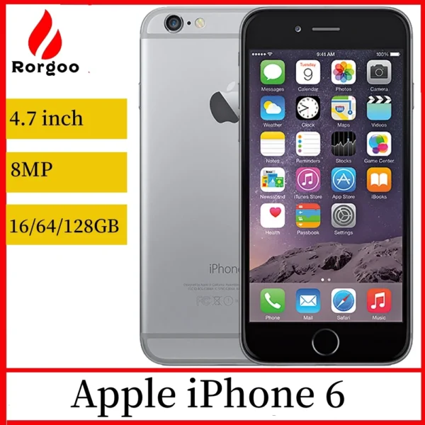 Apple iPhone 6 Original Unlocked Mobile Dual Core 4.7 inch IOS 16/64/128GB ROM 1.4GHz 8MP 3G 4G LTE Used Fingerprint Cell Phone