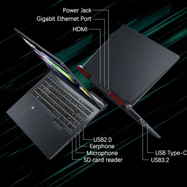 CRELANDER Laptop Gamer 16 Inch Intel Core i9 Processor 2.5k IPS Screen 165Hz RTX 3060 6G RAM 64GB 4TB SSD Notebook Gaming Laptop