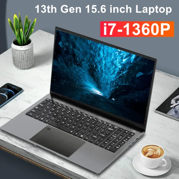 13th Gen i7 1360P 1260P 15.6 Inch IPS Gaming Laptop FHD NVMe Fingerprint Office Notebook Ultrabook Computer Windows 11 WiFi