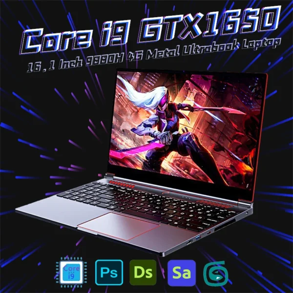 16.1 Inch Gaming Laptop Computer GTX1650 4G Intel Core i9-10885H i9 8950HK windows11 RAM Max 64GB DDR4 2*M.2 NVME 4TB SSD WiFi