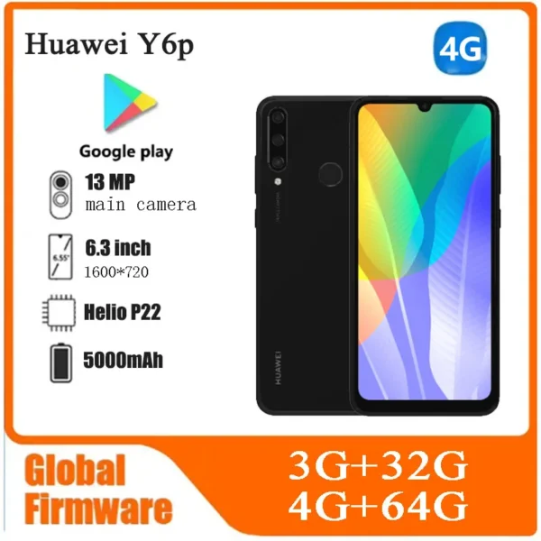 HUAWEI Y6P smrtphone 6.3'' 5000mAh Global ROM Original used phone