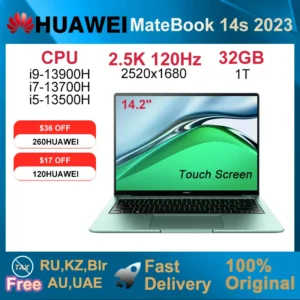 2023 HUAWEI MateBook 14s Laptop i5-13500H/i7-13700H/i7-13900H 16GB/32GB 512GB Netbook 14.2-inch 2.5K 120Hz TouchScreen SSD WiFi6