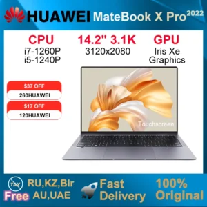 2022 HUAWEI MateBook X Pro 14.2 Inch Laptop i5-1240P i7-1260P 16GB 512GB/1TB Netbook With Iris Xe Graphics Notebook Ultra-Thin