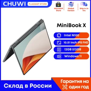 CHUWI MiniBook X 10.51 Inch 2-in-1 Tablet Laptop Intel N100 12GB LPDDR5 512G SSD Windows 11 Laptops Mini Notebook 2K FHD WiFii 6