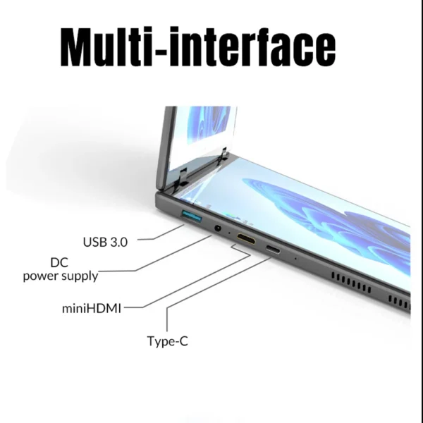 CRELANDER Mini Laptops 14 Inch 2240*1440 Double Touch Screen Intel Processor Foldable Tablet PC Windows11 Dual Screen Laptop