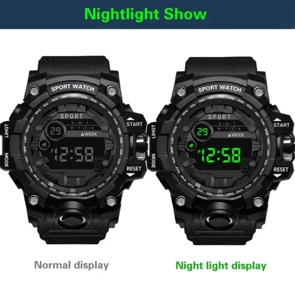 2024 New leisure multifunctional electronic watch for men simple waterproof sports date watches fashion Accessories