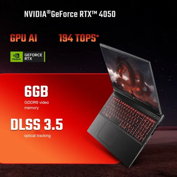 2024 Acer Nitro Dragon Gaming Laptop 16 Inch 2.5K 165Hz IPS Screen Netbook Ryzen R7-7435H 32GB 1TB RTX4060 Gaming Notebook PC