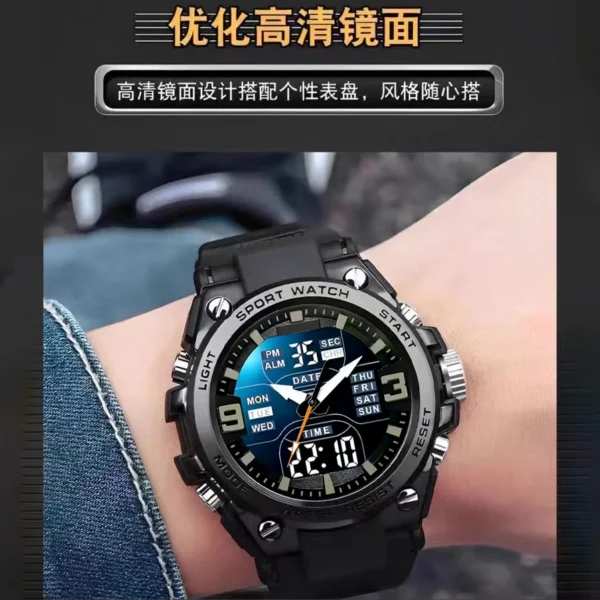 Military training male students in the army junior high school boys outdoor sports waterproof double-display electronic watch me