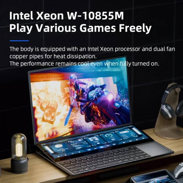BYONE Dual Screen Gaming Laptop Computer 32GB/16GB DDR4 RAM 1TB/2TB SSD Intel 10th Gen Windows 11 Notebook Touch Laptop
