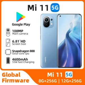 Xiaomi Mi 11 Android 5G Unlocked 6.81 inch 12GB RAM 256GB ROM Snapdragon 888 All Colours in Good Condition used phone