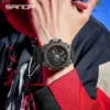 Fashion SANDA 9020 Men's Electronic Watch Sports Multi functional Waterproof LED Night Light Men's Electronic Watch 2025