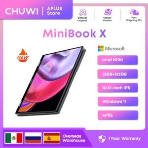 CHUWI MiniBook X 2-in-1 Tablet Laptop 12GB LPDDR5 512G SSD Intel N100 10.51 Inch Touchscreen Backlit Keyboard Windows 11 WiFi 6