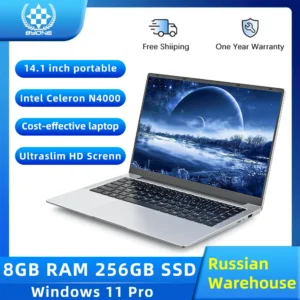 BYONE 14 Inch Low Price Laptop Intel Celeron N4000 8GB RAM 256GB 512GB SSD HD Screen Office Learning Portable Ultraslim Laptops