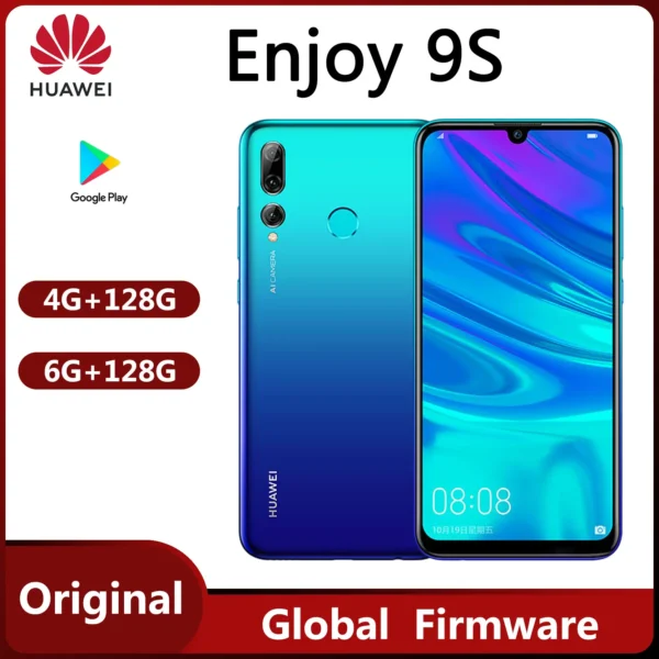 Huawei Enjoy 9s 4g Android 6.21 Inch full Screen CPU Kirin 710 3400MAh Battery capacity Unlocked Used Phone