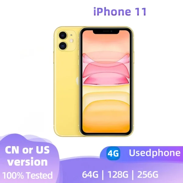 Apple iPhone 11 Original iOS Mobile Phone 6.1inch A13 Bionic 4GB RAM 64GB/128GB/256GB ROM Hexa Core 12MP NFC 4G LTE used phone