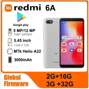 Global firmware Xiaomi Redmi 6A smartphone5.45" 13MP MediaTek Helio A22 3000mAh Facial recognition used phone