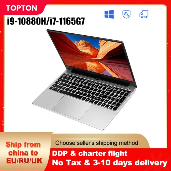 15.6 Inch Notebook Intel Core i9 10880H i7 1165G7 Ultrabook Max 32GB RAM 2TB SSD Gaming Laptops With Backlit Keyboard IPS Screen