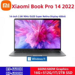 Xiaomi Book Pro 14 2022 Laptop AMD Ryzen R5 6600H/R7 6800H 16G+512G/1T/2T 660M/680M Graphics 2.8K 90Hz 14Inch OLED Mi Notebook