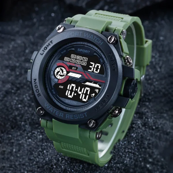 Men's outdoor sports watch multifunctional night light alarm clock timing electronic watch