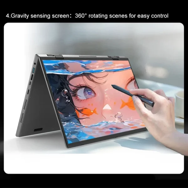 CRELANDER Mini Laptops 14 Inch 2240*1440 Double Touch Screen Intel Processor Foldable Tablet PC Windows11 Dual Screen Laptop