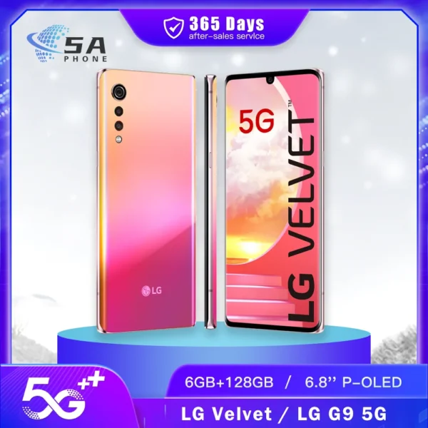 LG G9 5G Mobile Phone VELVET G900TM G900N G900VM 6GB RAM 128GB ROM 6.8'' 48MP+16MP Snapdragon 765G Octa Core Android SmartPhone