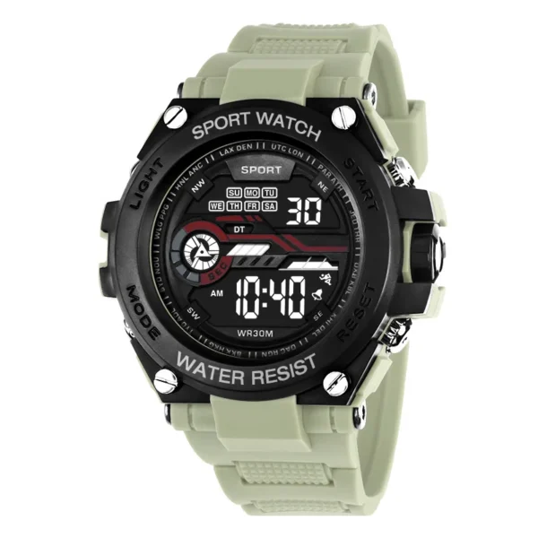 Men's outdoor sports watch multifunctional night light alarm clock timing electronic watch