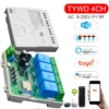 Tuya Smart Switch 4CH Home Automation Relay Module AC DC 7-32V 220V USB 5V RF433Mhz Remote Control 4 Channel Work With Alexa