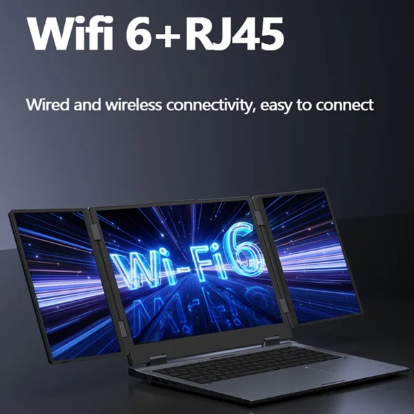 Triple Screen Laptop 16+10.5+10.5inch I7-1260P 64GB 4TB DDR4 Win11 Face Recognition Fingerprint Unlock WIFI6 HD Camera Computer