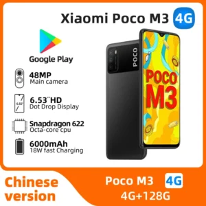 Xiaomi POCO M3 4G 6.53-inch screen smartphone CPU Qualcomm Snapdragon 662 battery capacity 6000mAh 48MP camera used phone