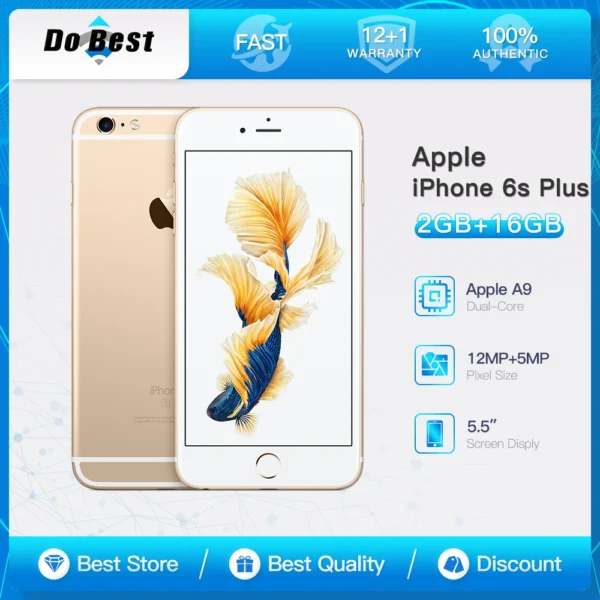 Apple iPhone 6s Plus 4G LTE Mobile Phone 16/32/64/128GB ROM 5.5“ IPS LCD Touch ID 5MP+12MP Camera A9 Dual Core IOS Cell Phone