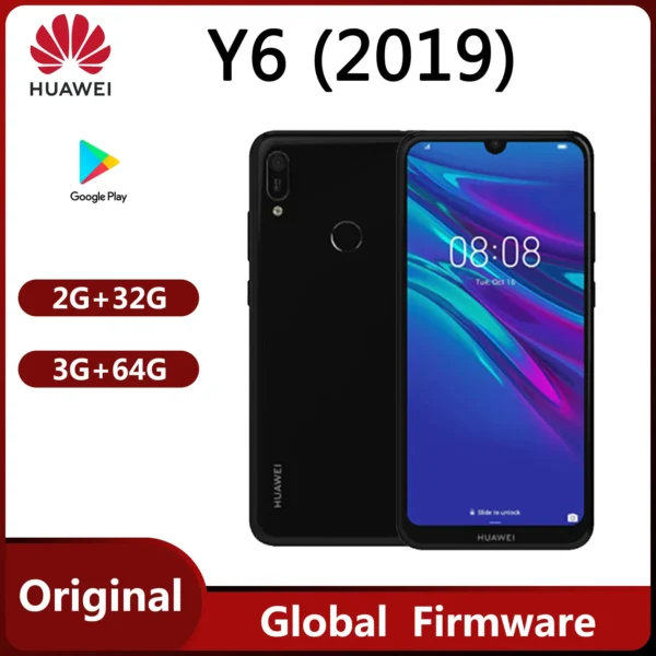 HUAWEI Y6（2019） smrtphone 6.09'' 1560x 720 pixel 3020mAh Global firmware Original used phone