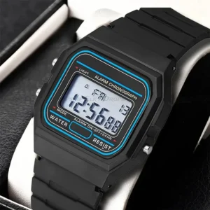 Vintage Square Male and Female Student Couple Watches Silicone Jelly Ins Wind LED Sports Waterproof 6 Style Electronic Watch