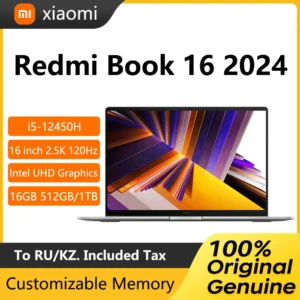 2024 Xiaomi Redmi Book 16 Laptop 16 Inch 2.5K 60Hz Screen Notebook i5-12450H 16GB 512GB Netbook Computer With Intel UHD Graphics