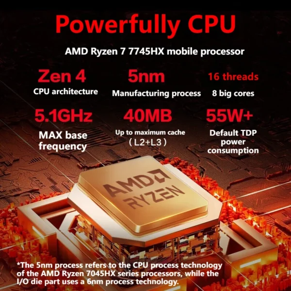 MECHREVO 16Pro 16 Inch Geforce RTX 4060 AMD R7-7745HX DDR5 165Hz 2.5k Wifi6 BT5.2 16GB 512GB Gaming Gamer Notebook Laptop