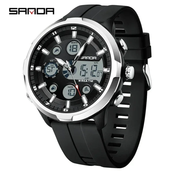 SANDA 9053 50M Waterproof Quartz Wristwatch for Male Relogios Masculino G Sports Military Men's Watches Luxury Digital Watch